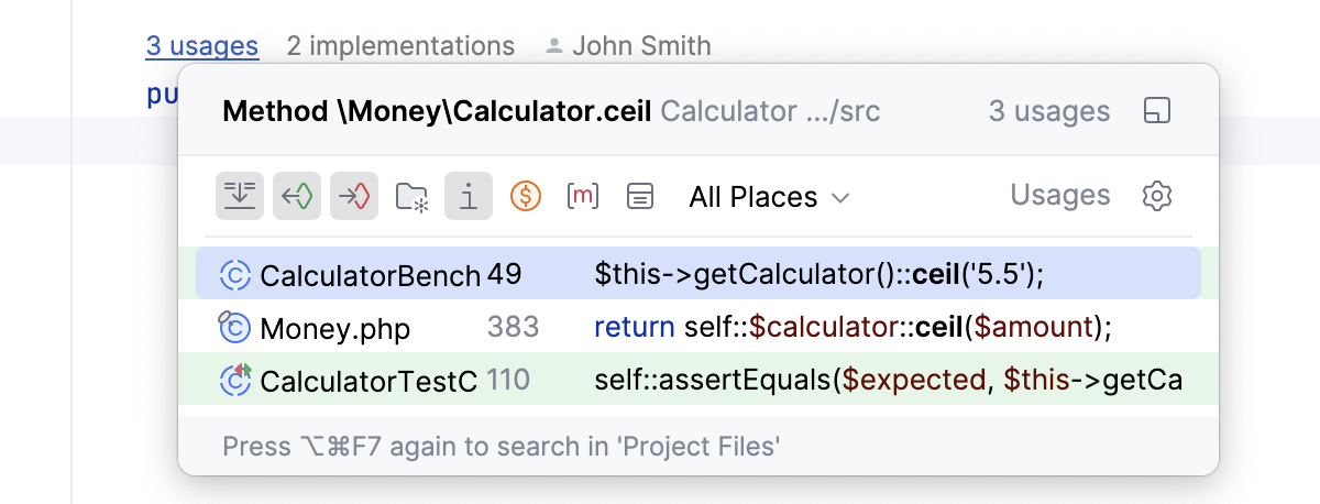 Inlay hints, code vision: jump to usages