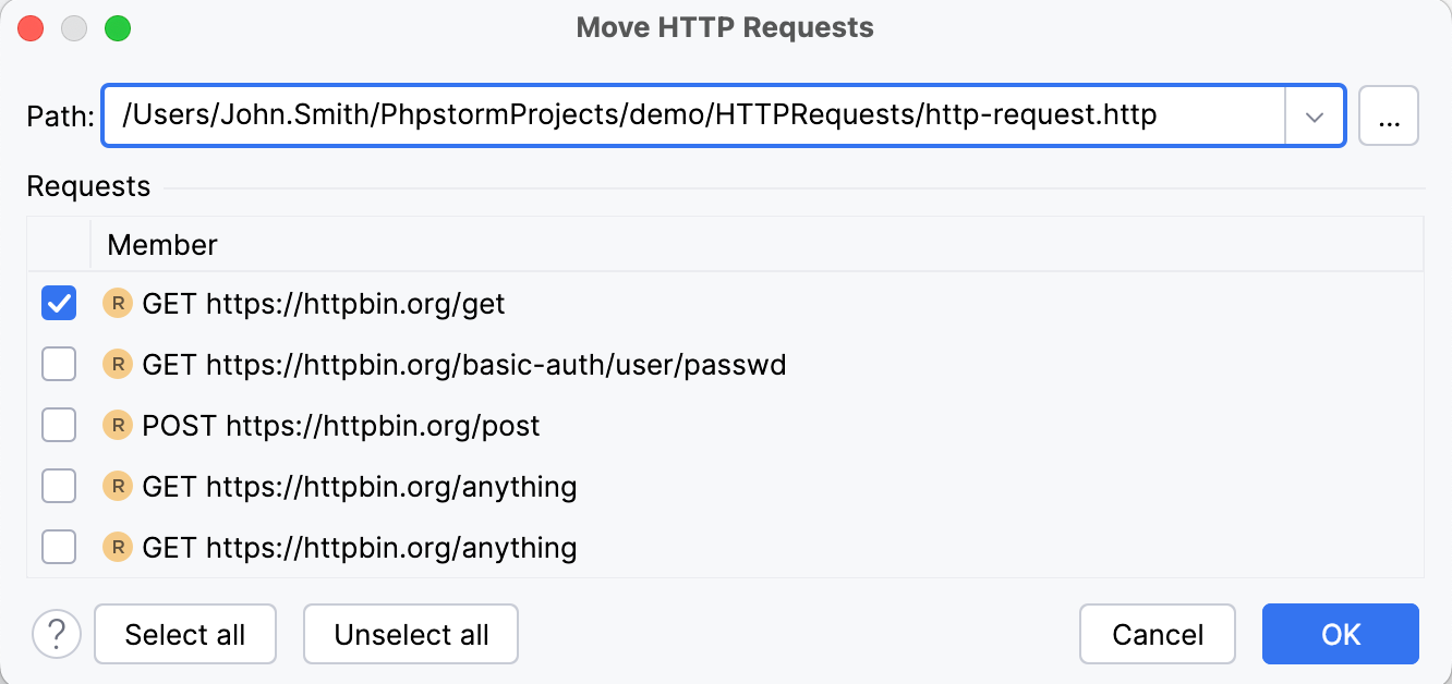 Move HTTP requests