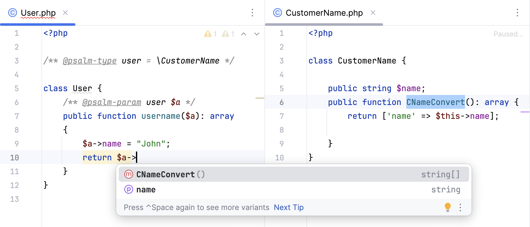 Providing a Psalm parameter annotation