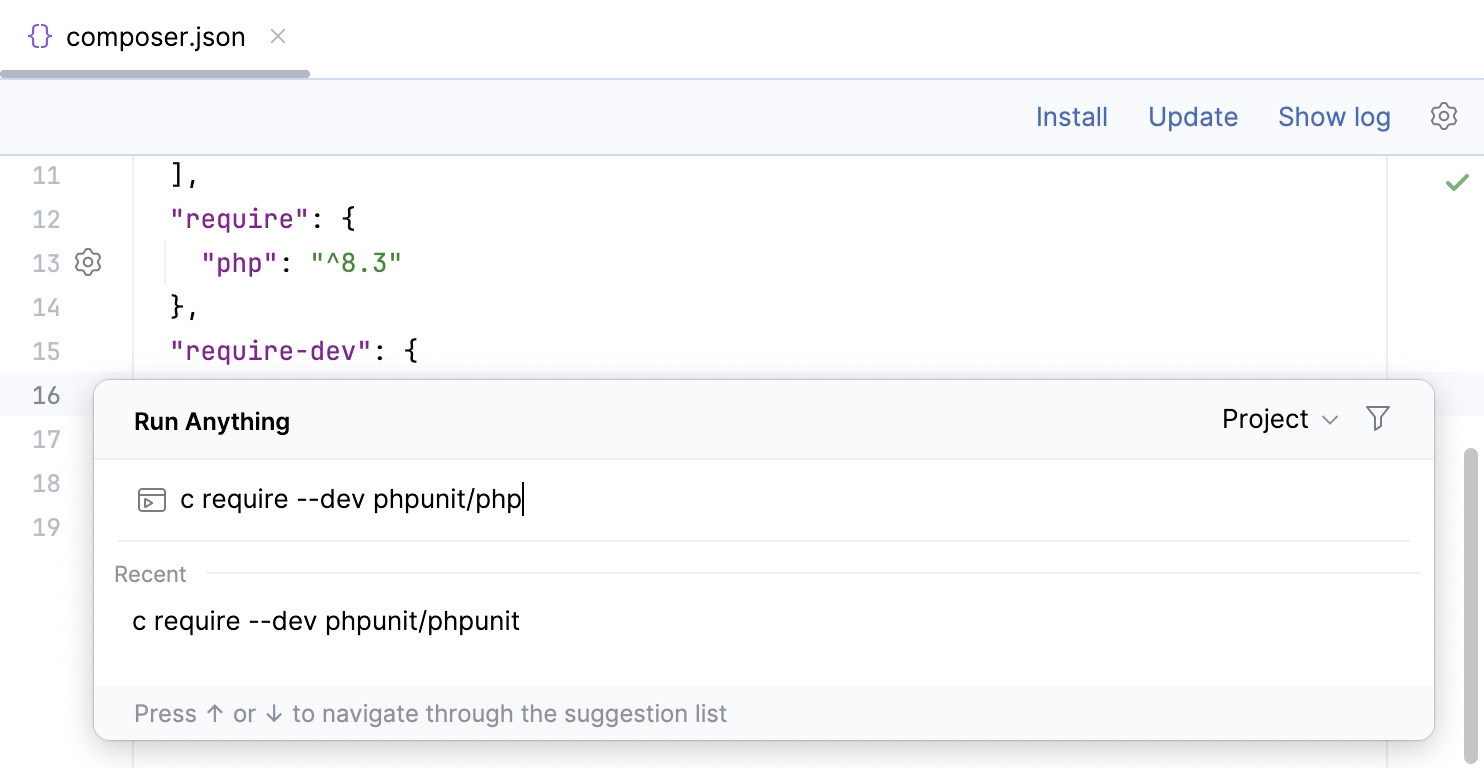 Running a composer command