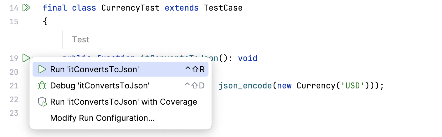 Run a single PHPUnit test