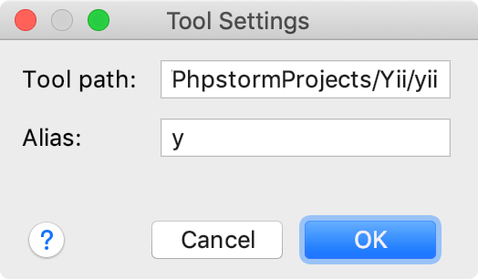 the Tool Settings dialog