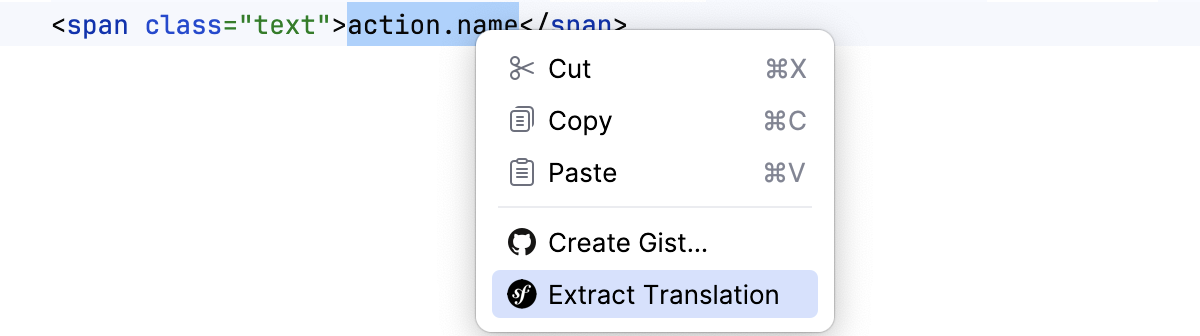 Extract Symfony translation