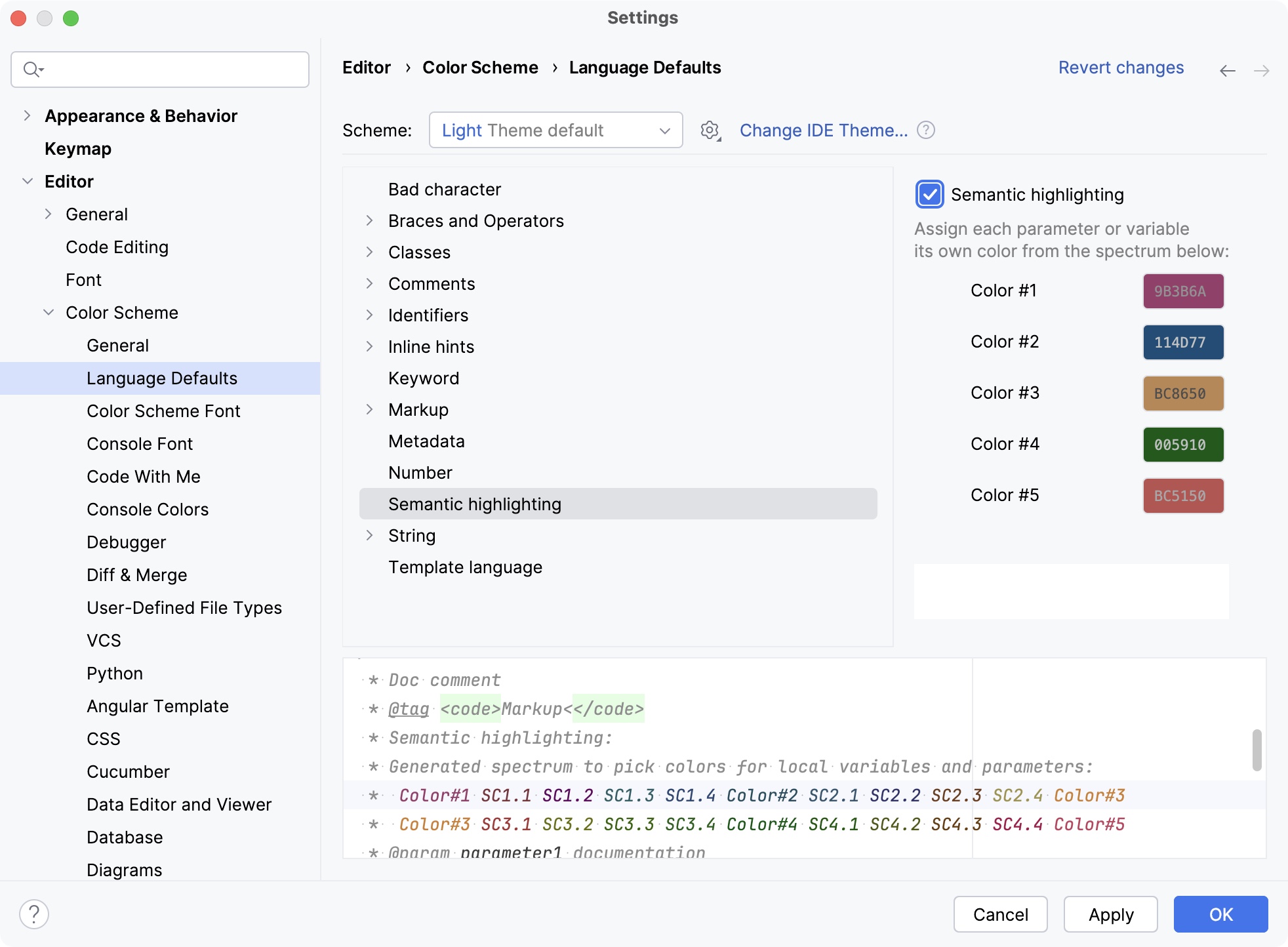 Semantic highlighting