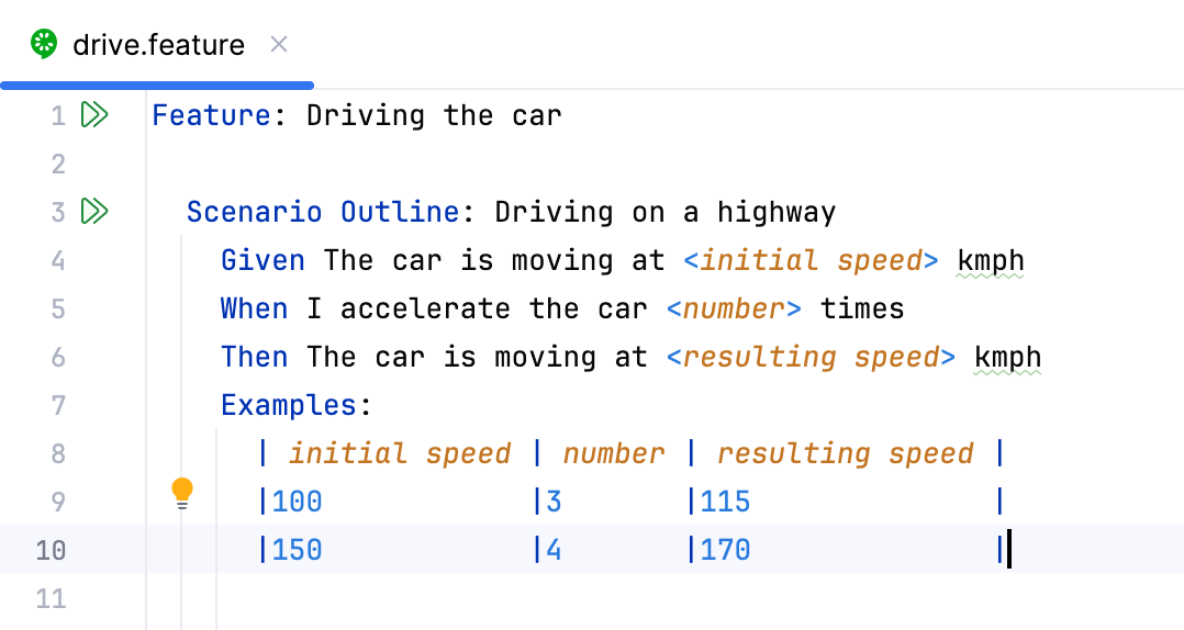 Adding rows to the Examples table