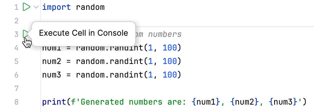 Adding cells to the Python code