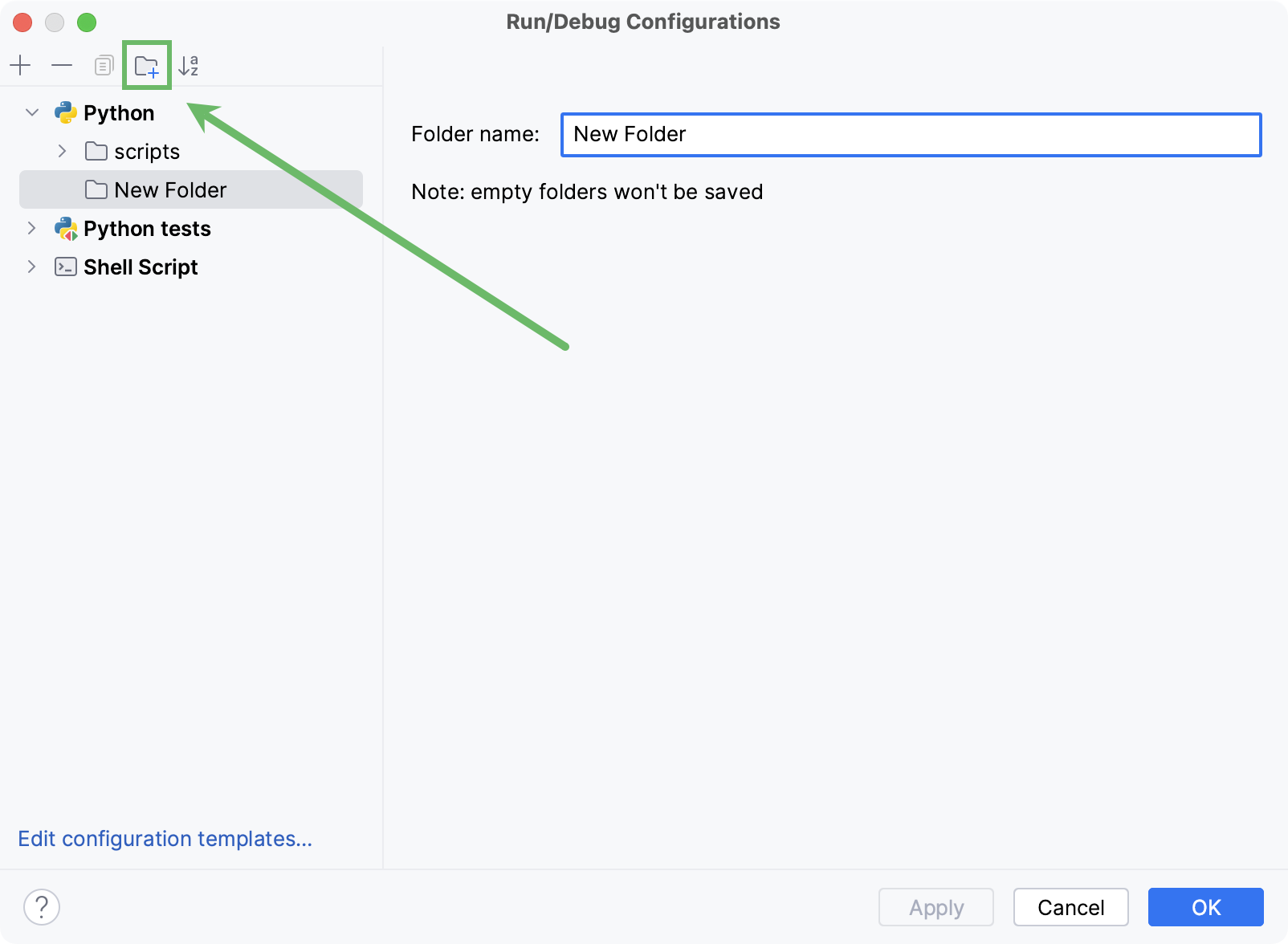 Adding a configuration folder