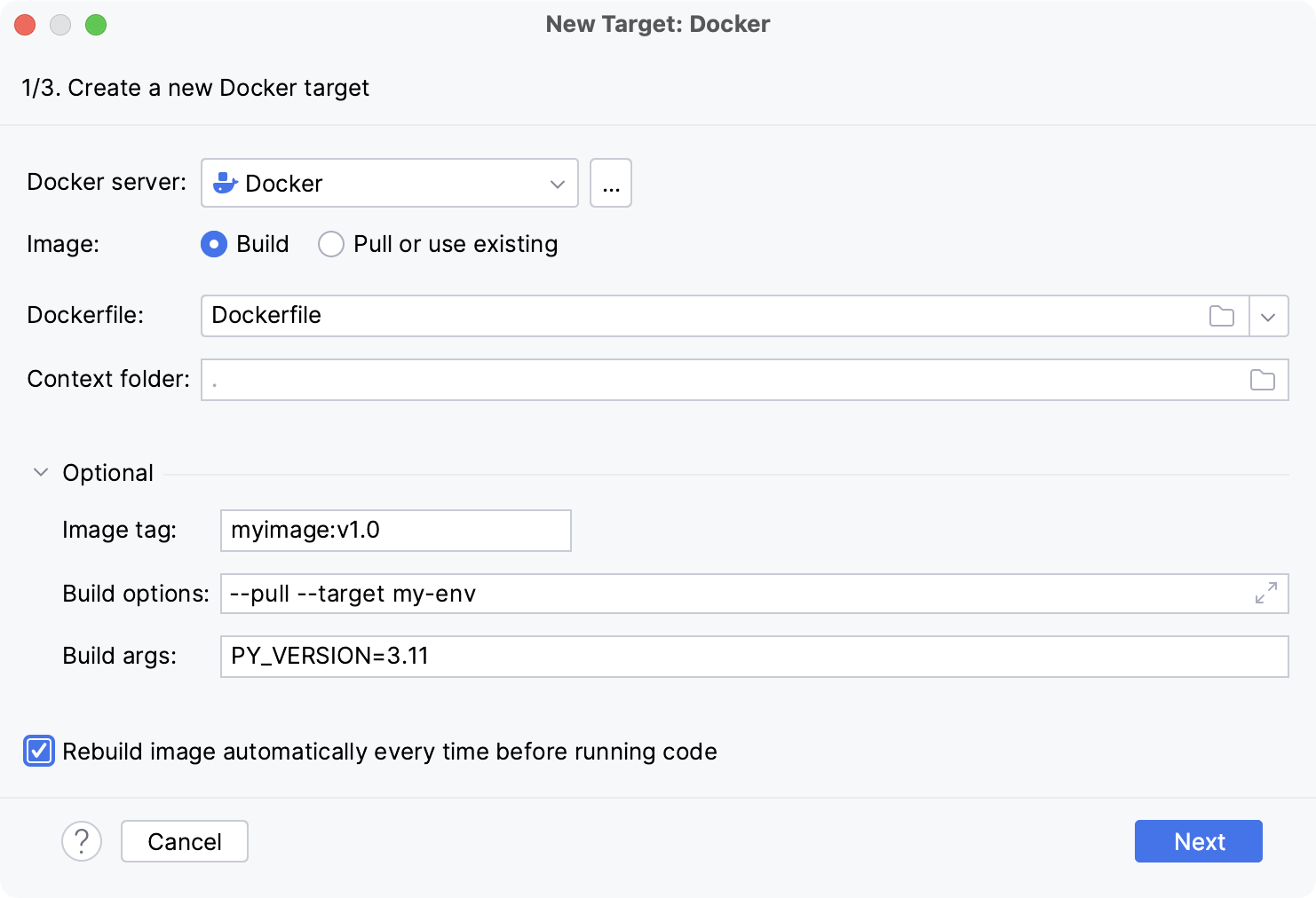 Creating a Docker interpreter by building an image