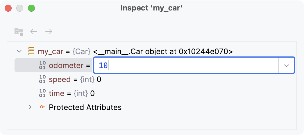 Enter a new value for the variable in the field right next to its name