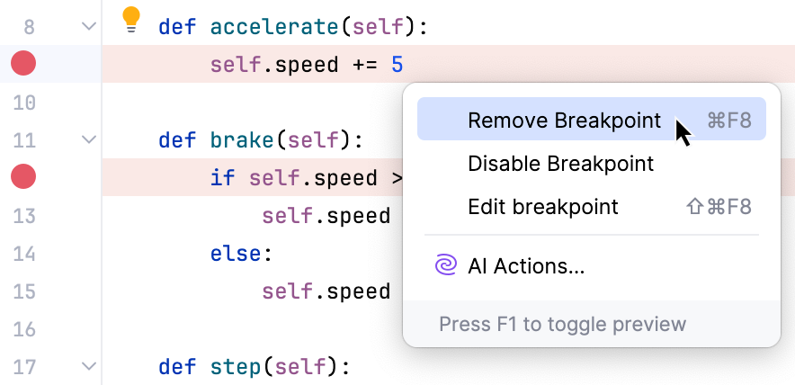 Breakpoint intentions