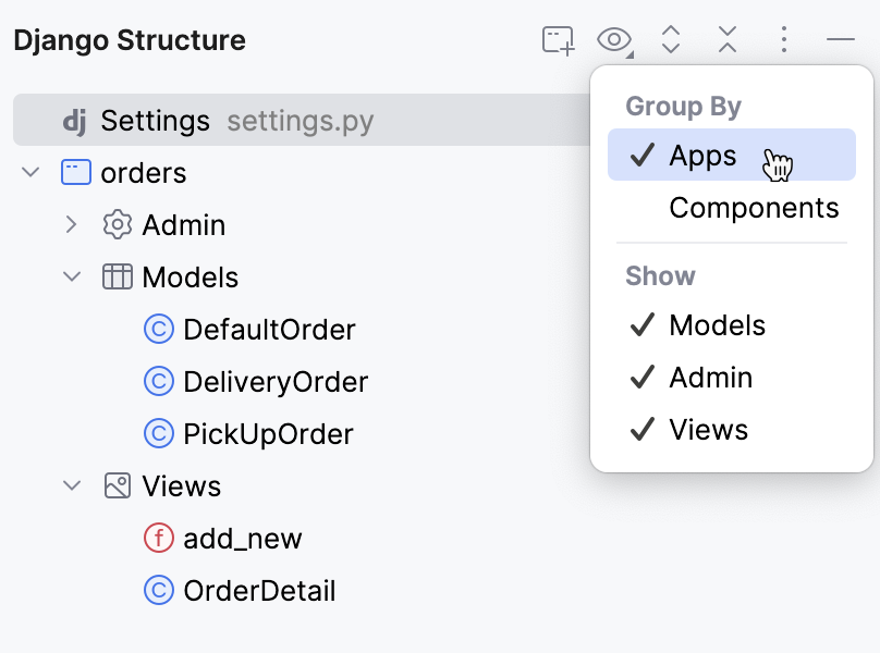 Django structure grouped by apps