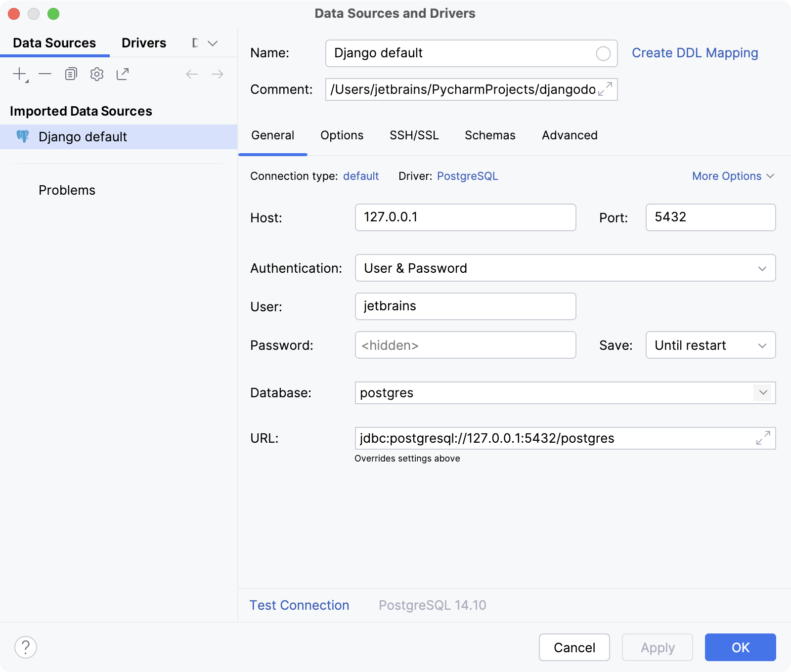 Configuring a datasource