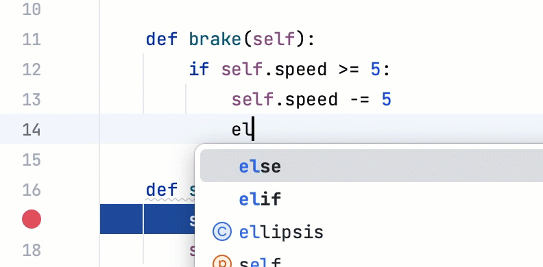 Autocompleting else