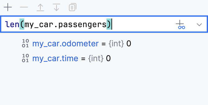 Result of an expression in the Variables tab