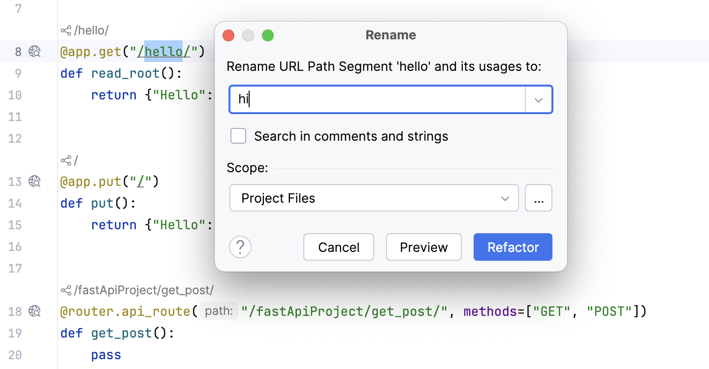 Renaming an endpoint