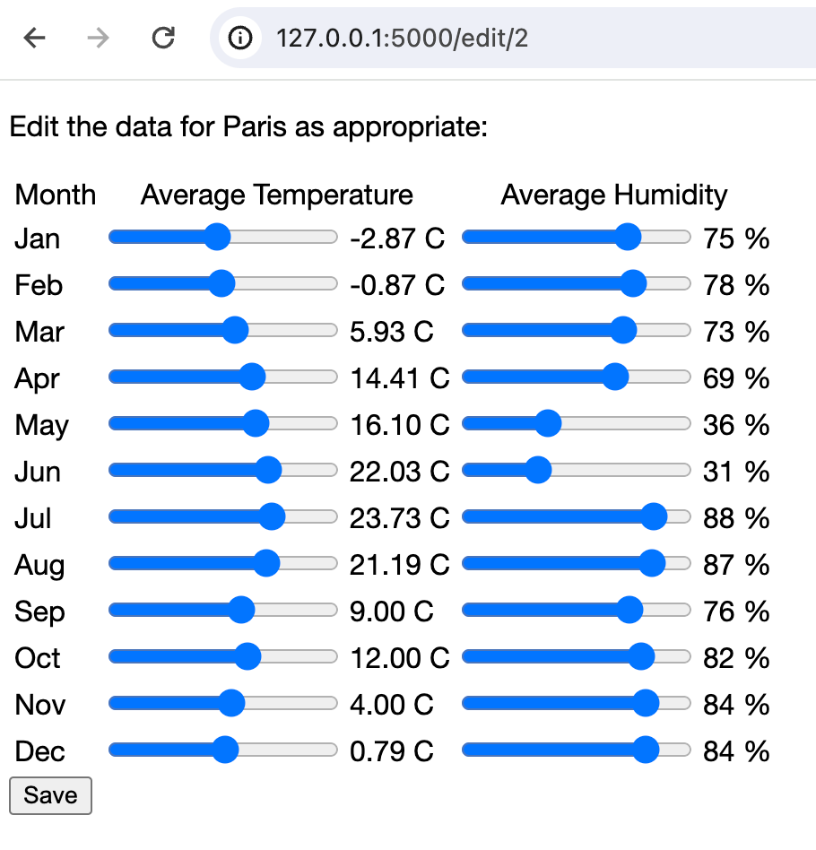 Editing the meteo parameters