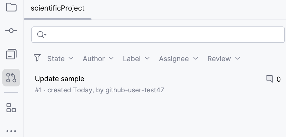 GitHub Pull Requests tool window