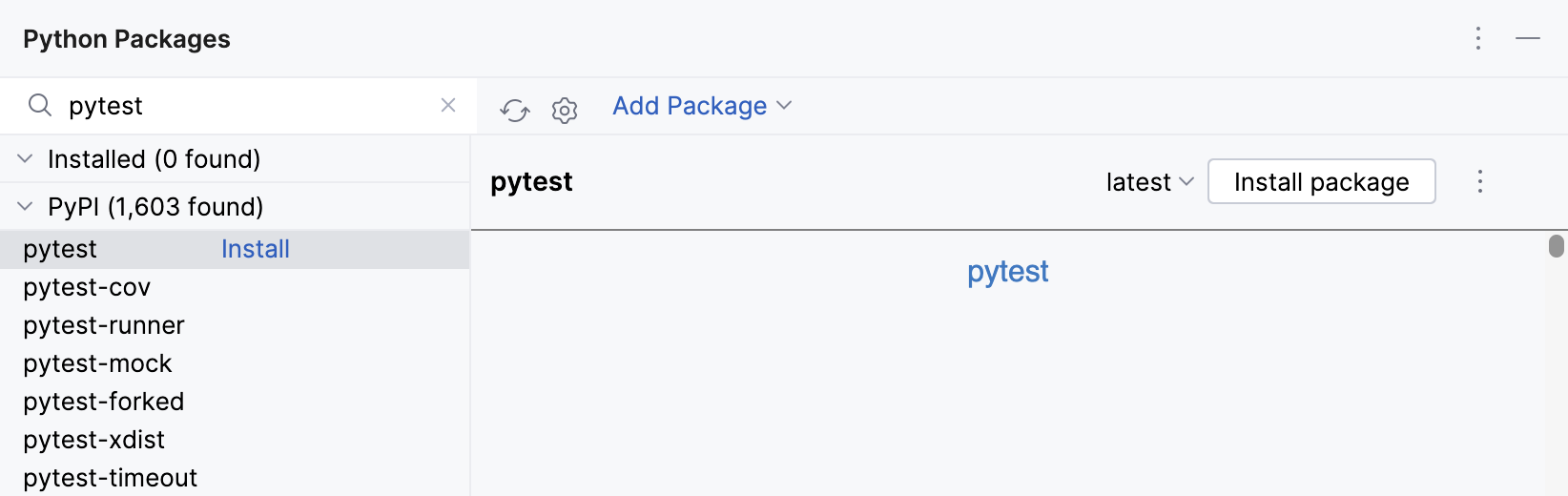 Installing Pytest