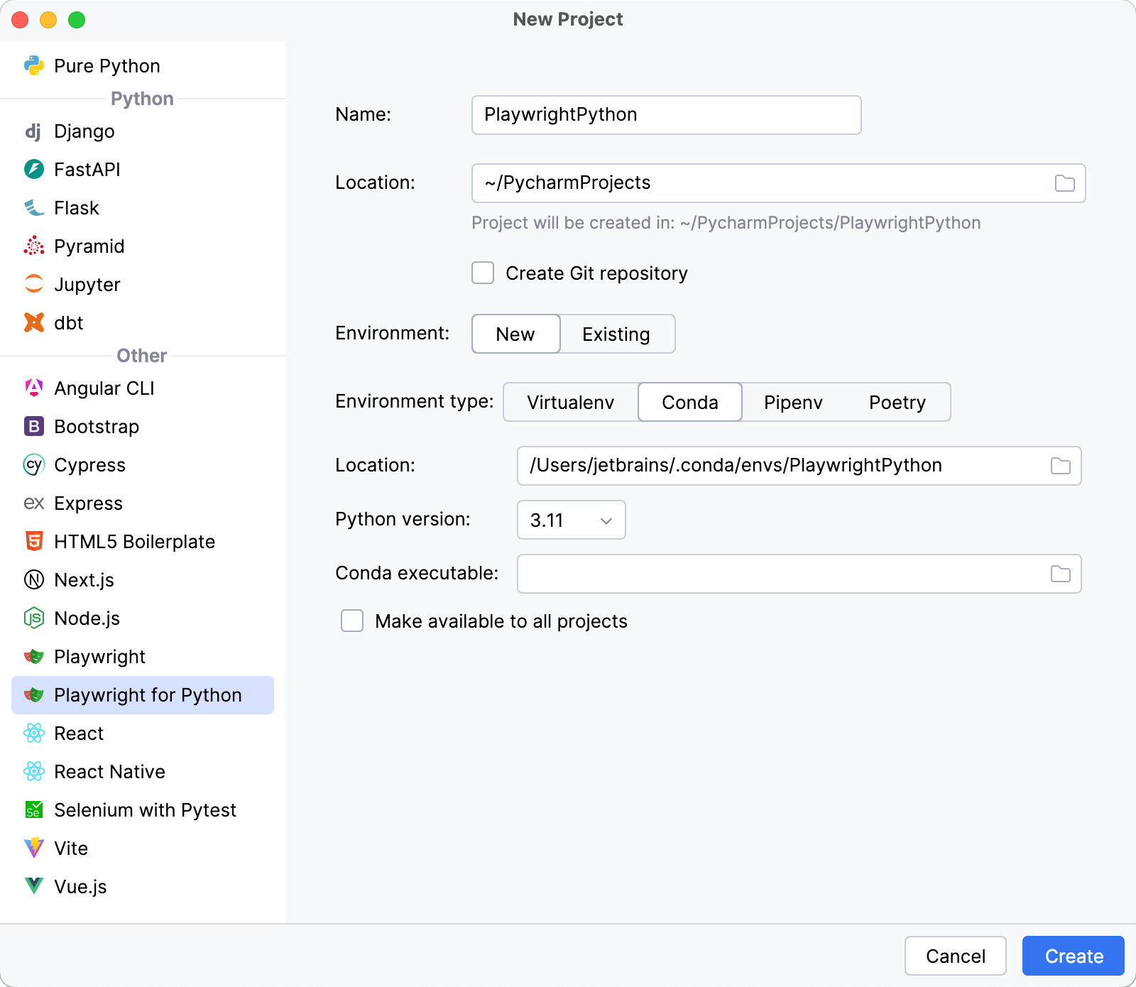 Configure a new Conda environment