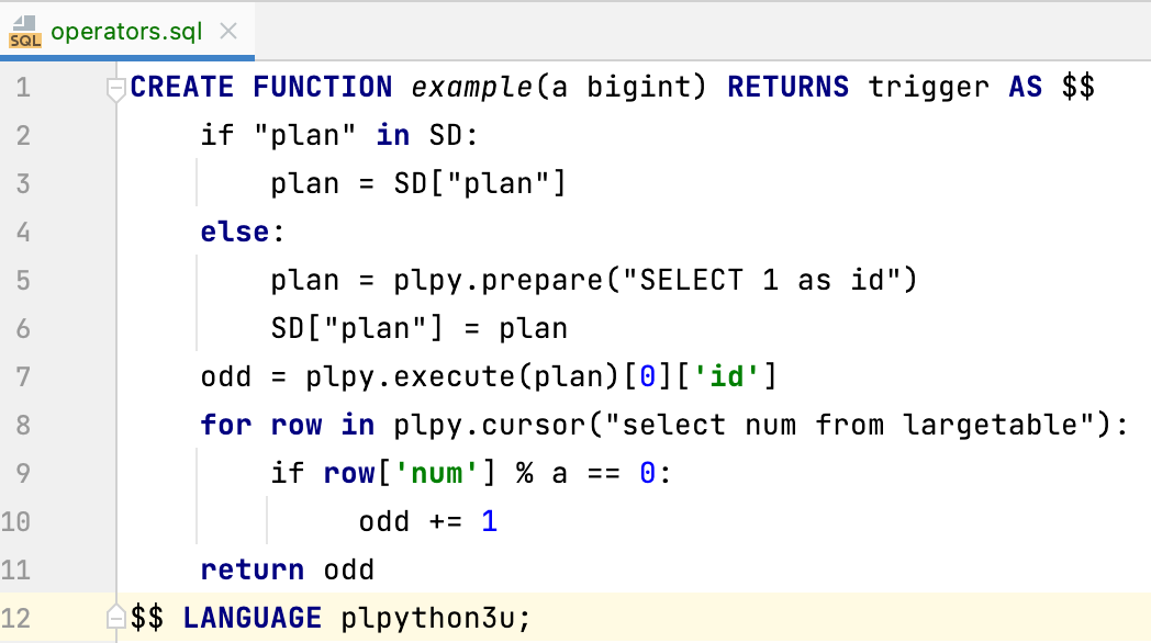 PL/Python code injection highlighted