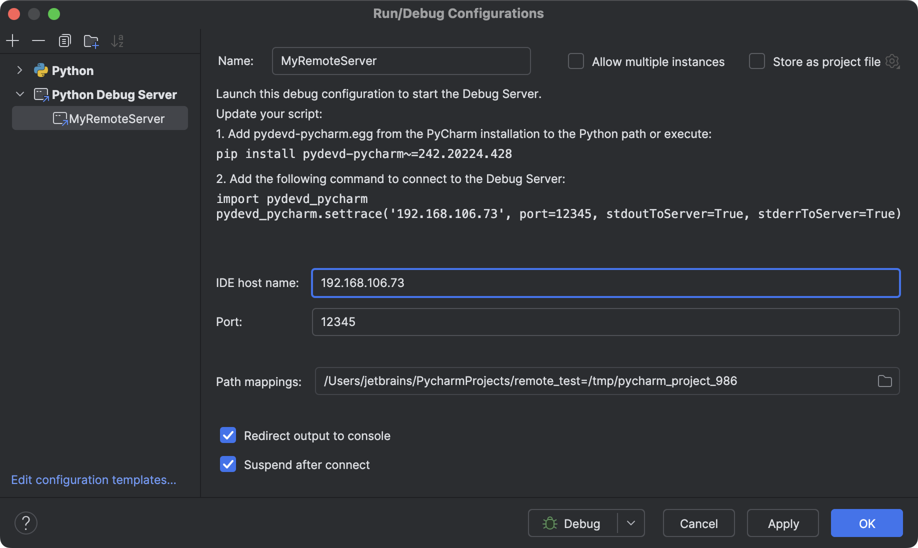 Remote Debugging with PyCharm | PyCharm Documentation