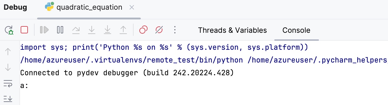 Debugging on the remote server