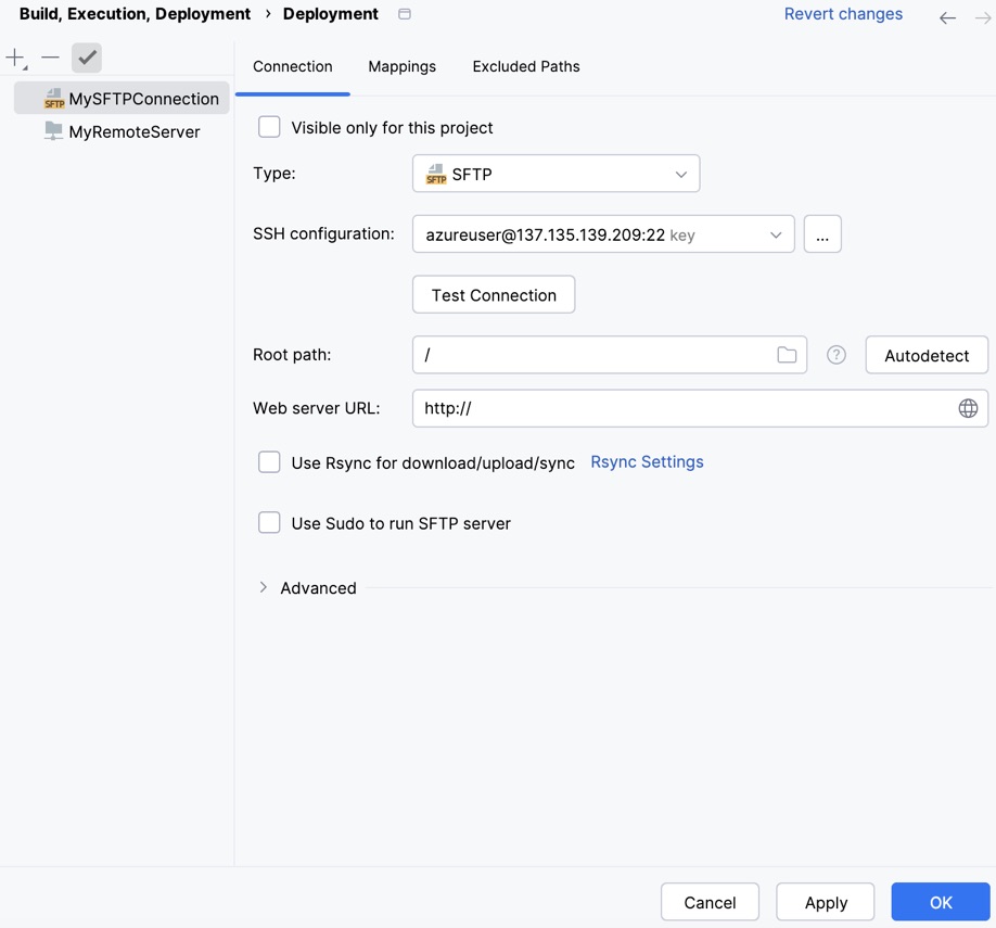 Deployment configuration