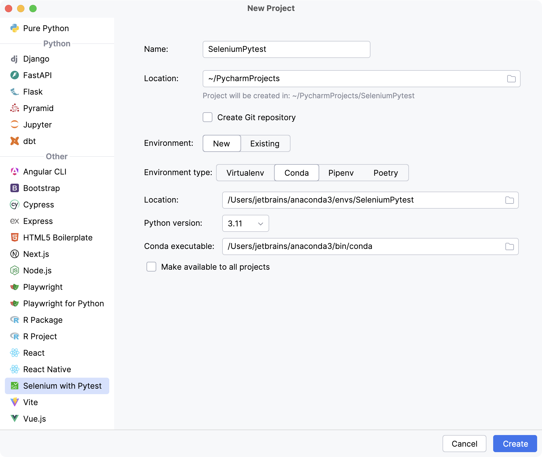 Configure a new Conda environment