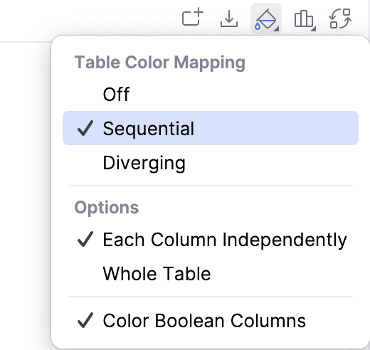 Switching the table interface