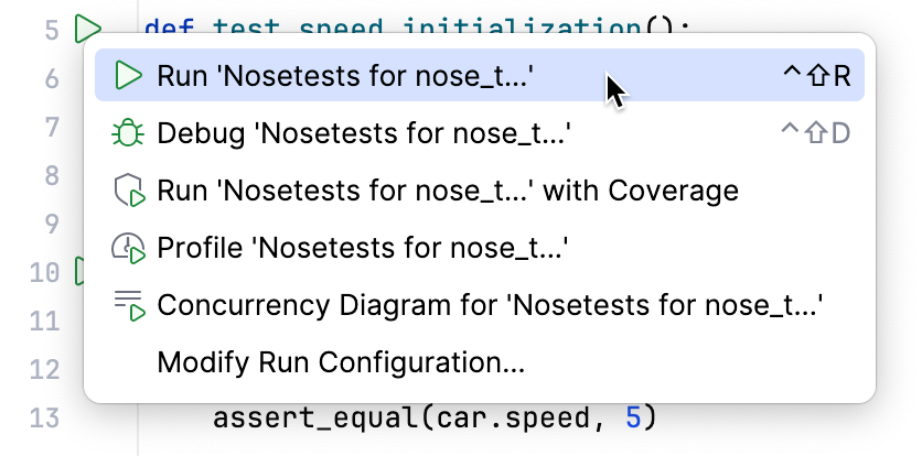 Suggested run/debug configuration for a test framework