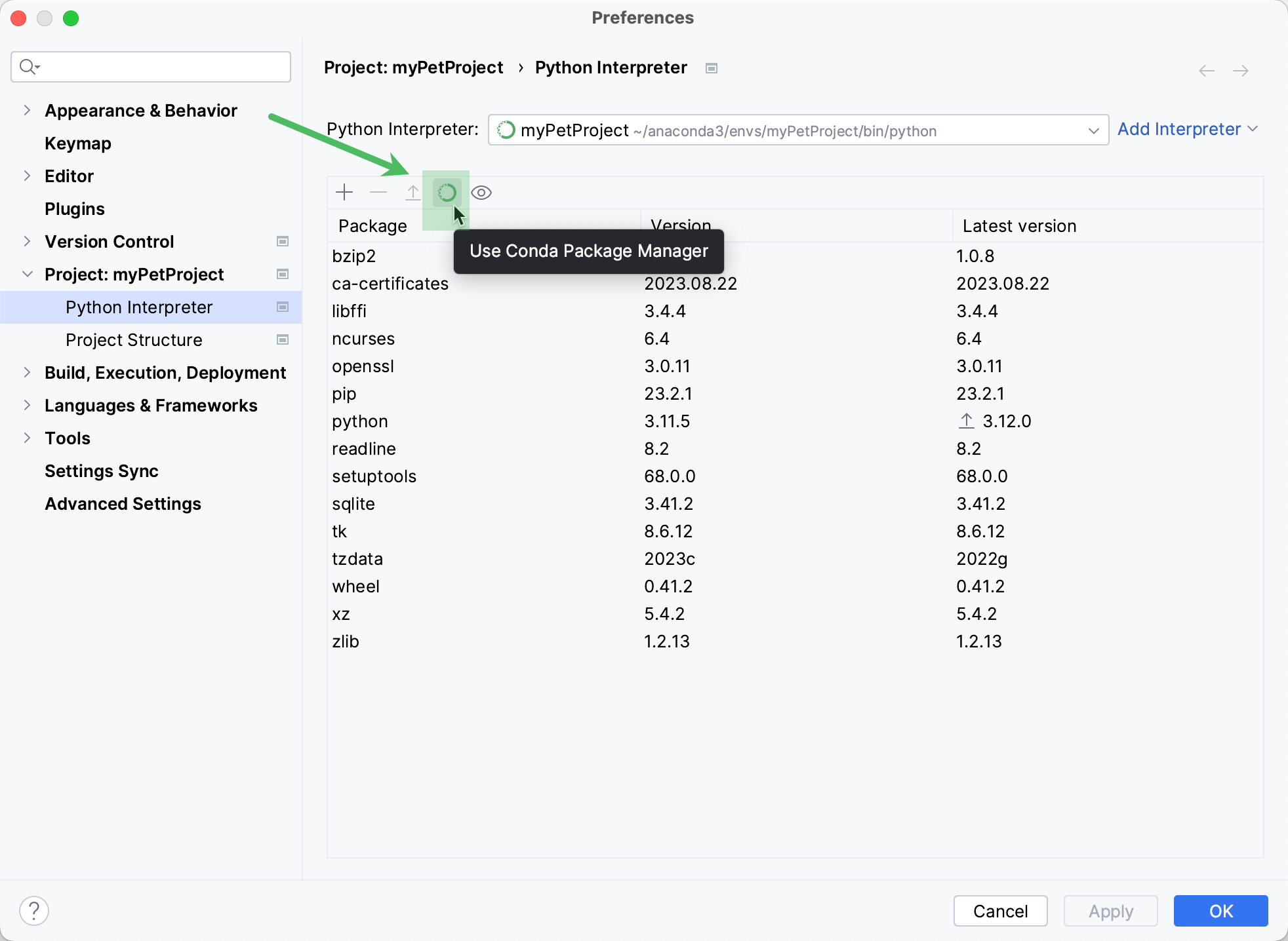 Using the Conda package manager