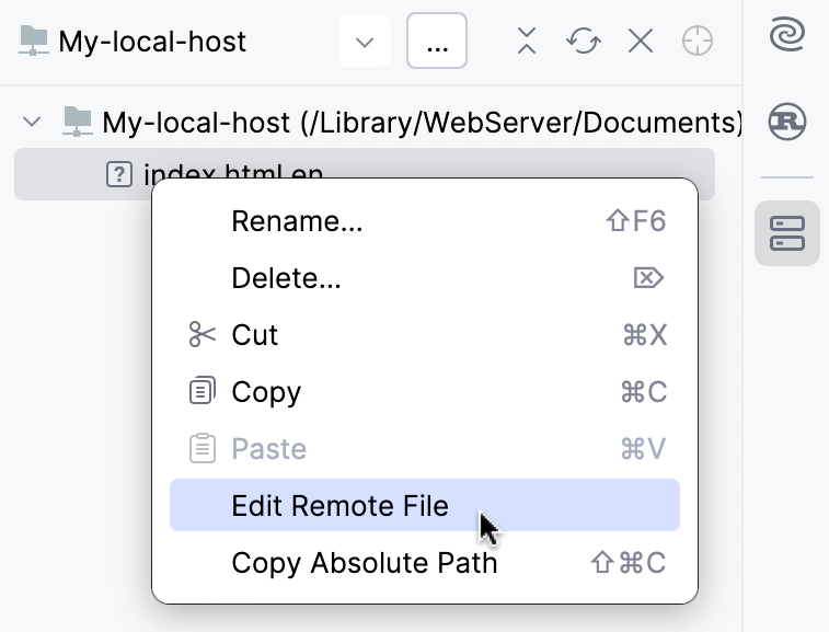 Edit file on remote host