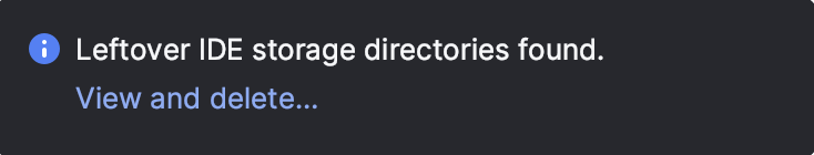 Leftover IDE directories popup