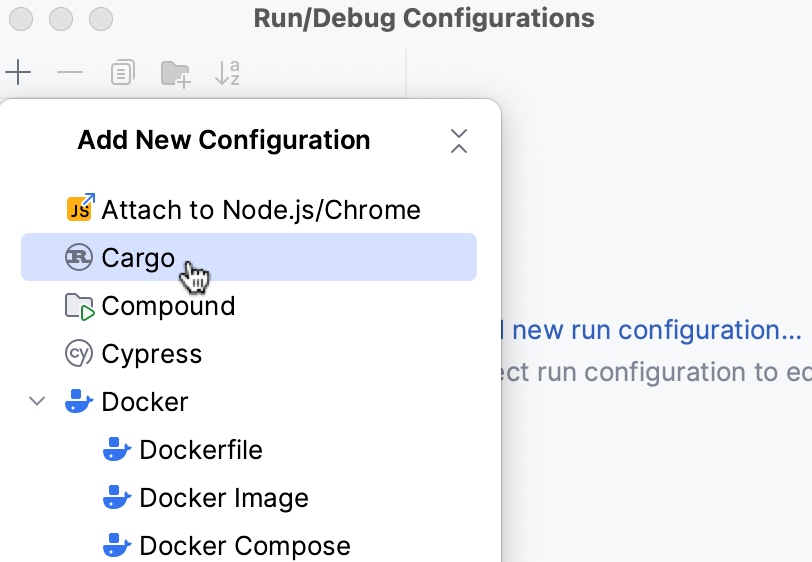 Adding a new Cargo configuration