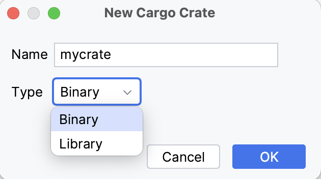 New crate settings