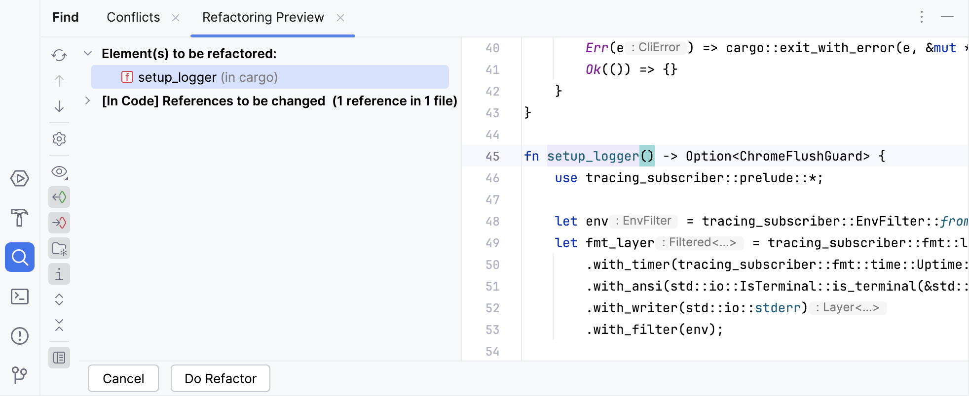 Refactoring preview