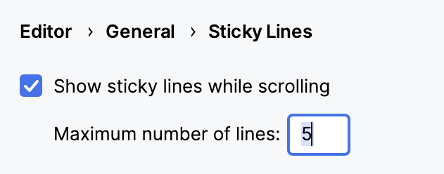 Configure the number of sticky lines