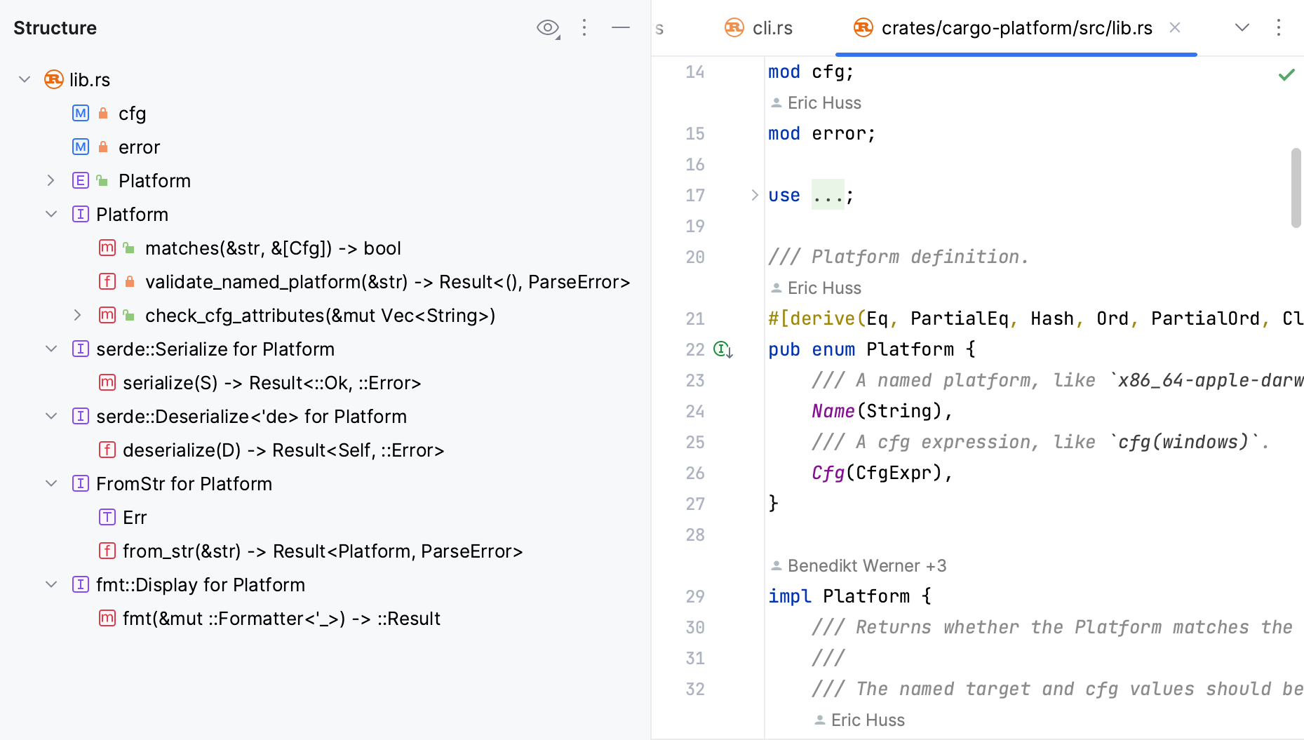 Structure tool window