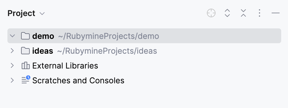 the Open project dialog