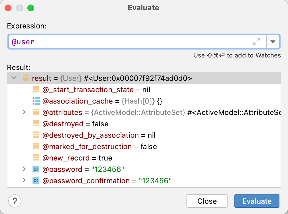 Expression result is calculated