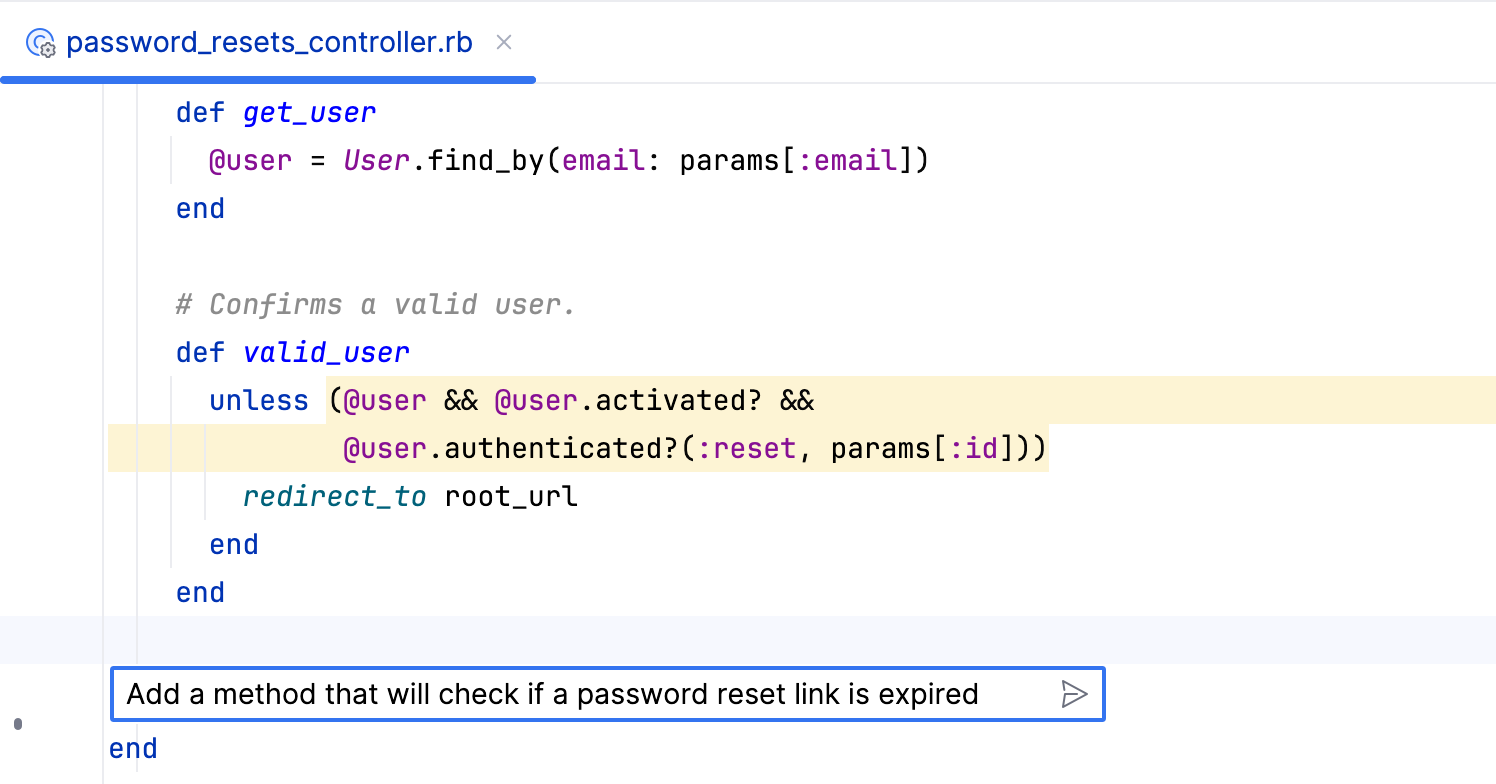 Input field in the editor