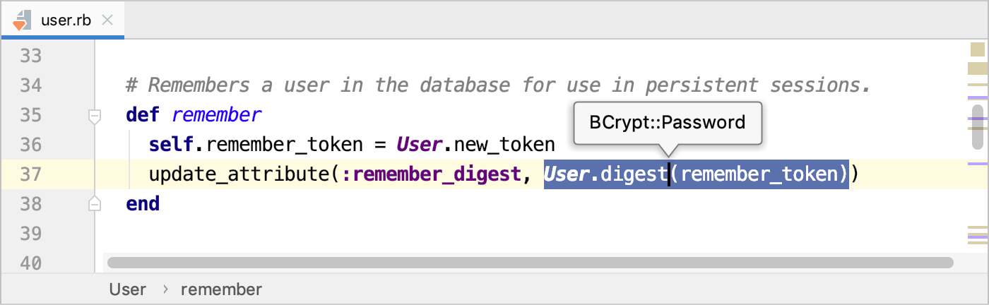 Showing the expression type info