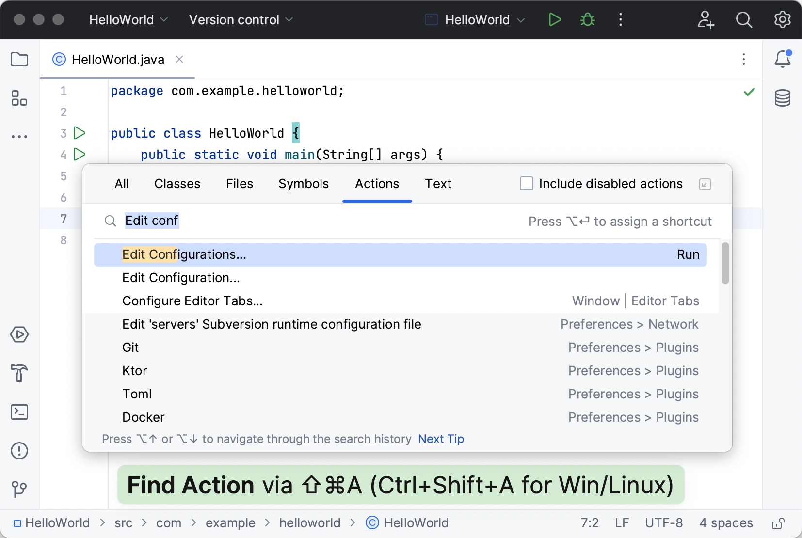 Creating a new run configuration