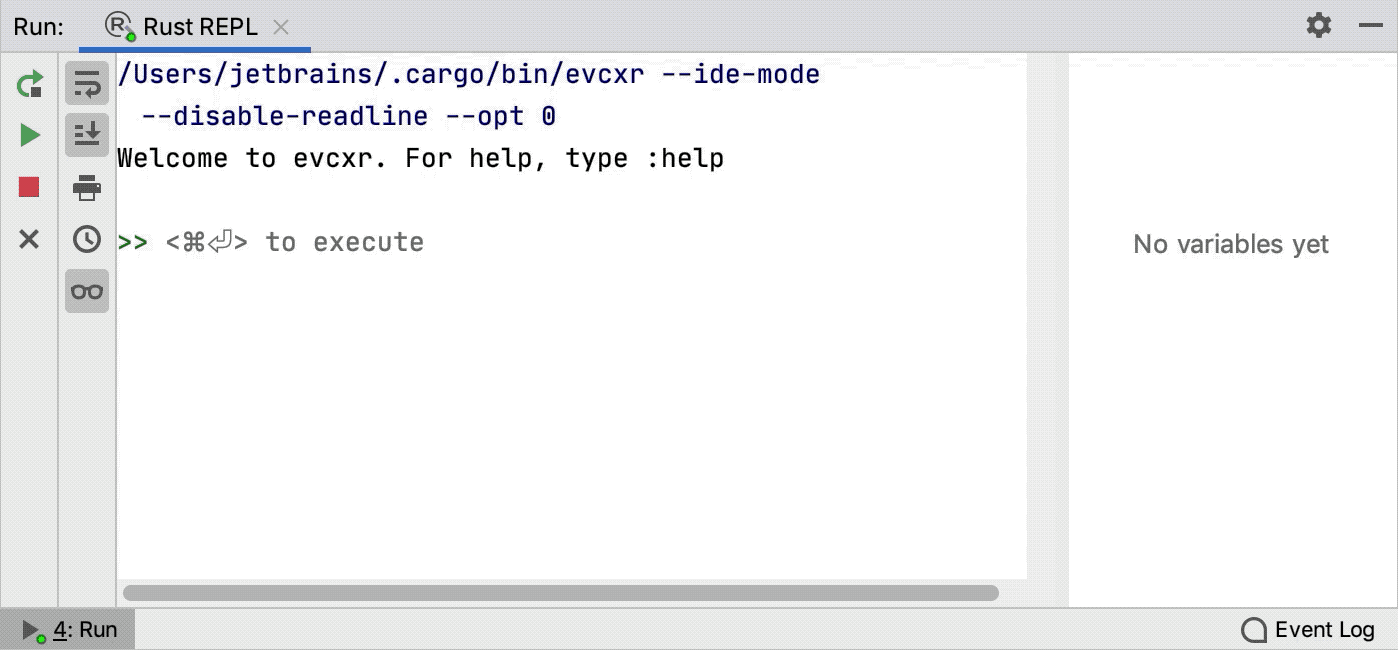 Example of using Rust REPL