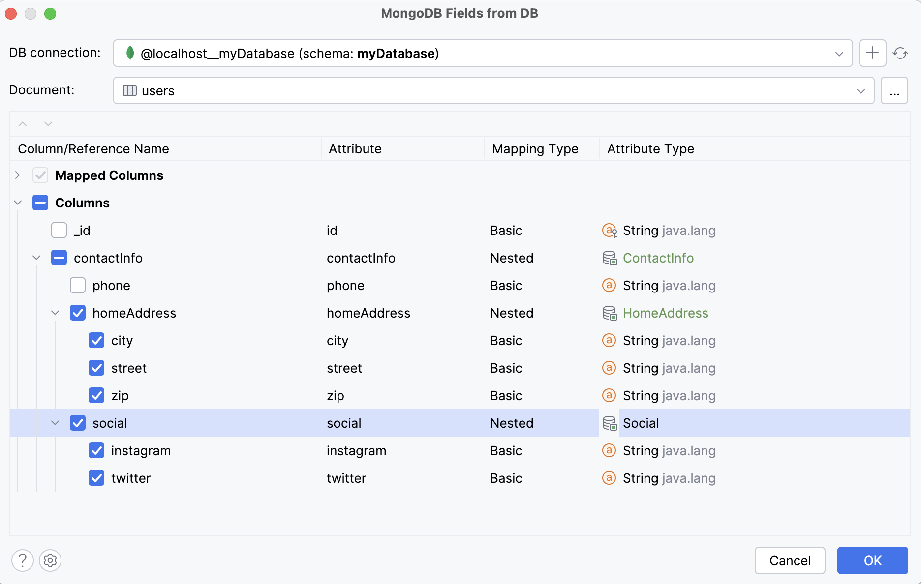 MongoDB Documents from DB