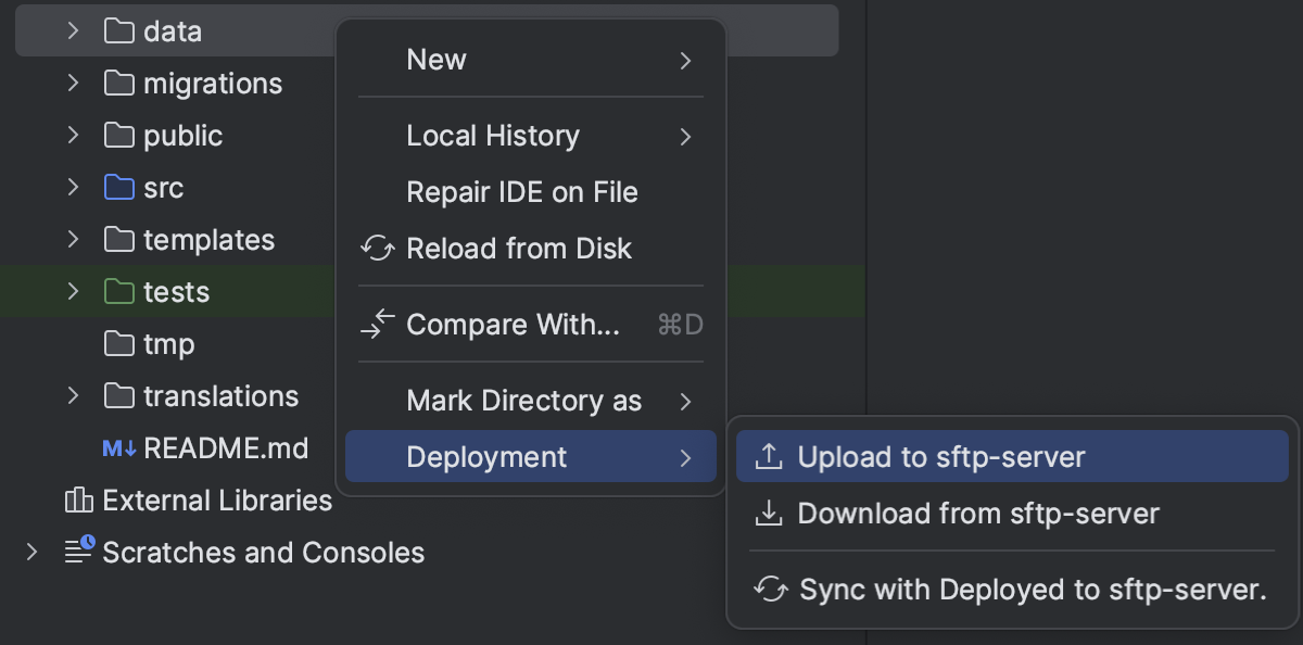 Upload and download files | CLion Documentation