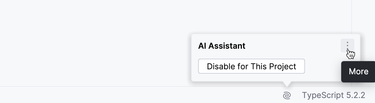 Disable AI Assistant for the current project: more settings