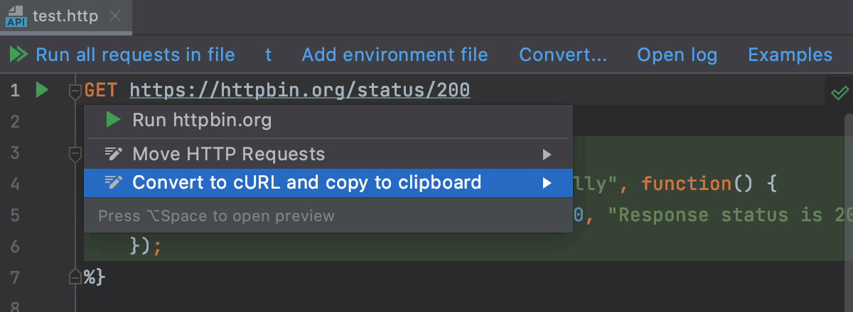 Convert HTTP request to cURL