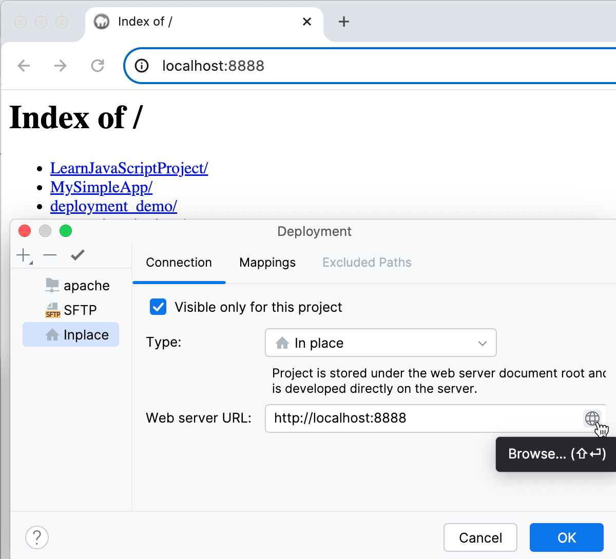 Specify Web server document root URL