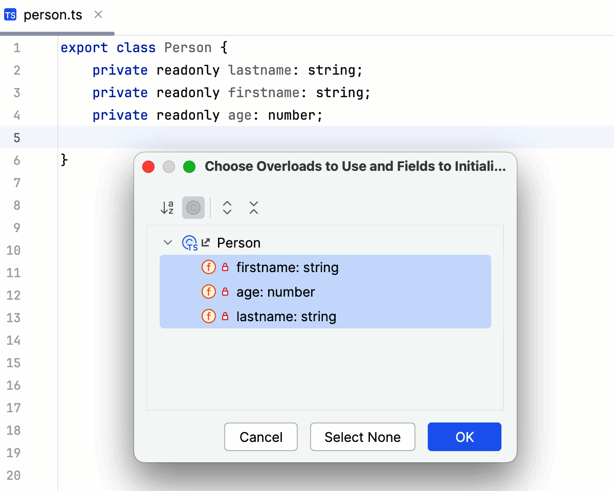 Generating a constructor